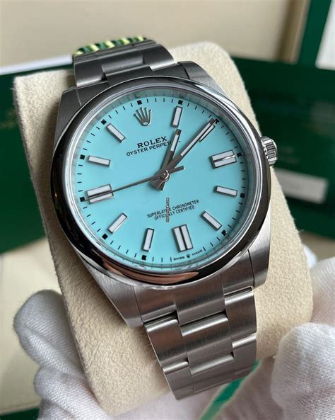 rolex oyster perpetual tiffany &|Rolex Oyster Perpetual 41 blue.